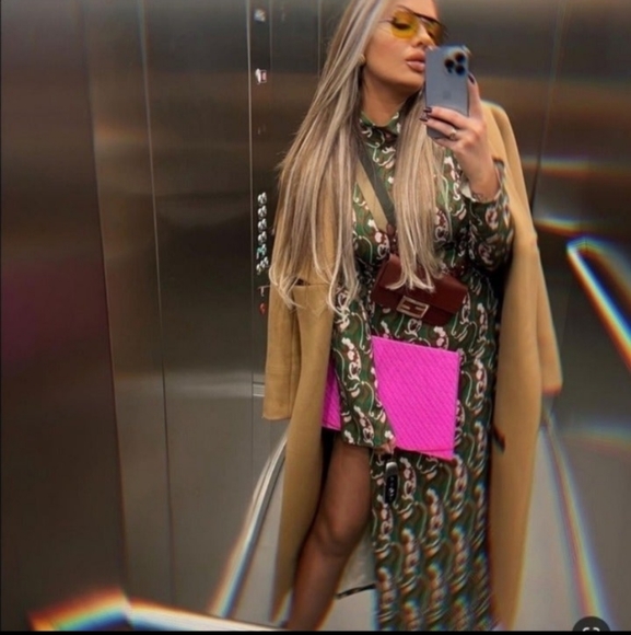 ZARA PRINTED MIDI DRESS Size M - Picture 2 of 10